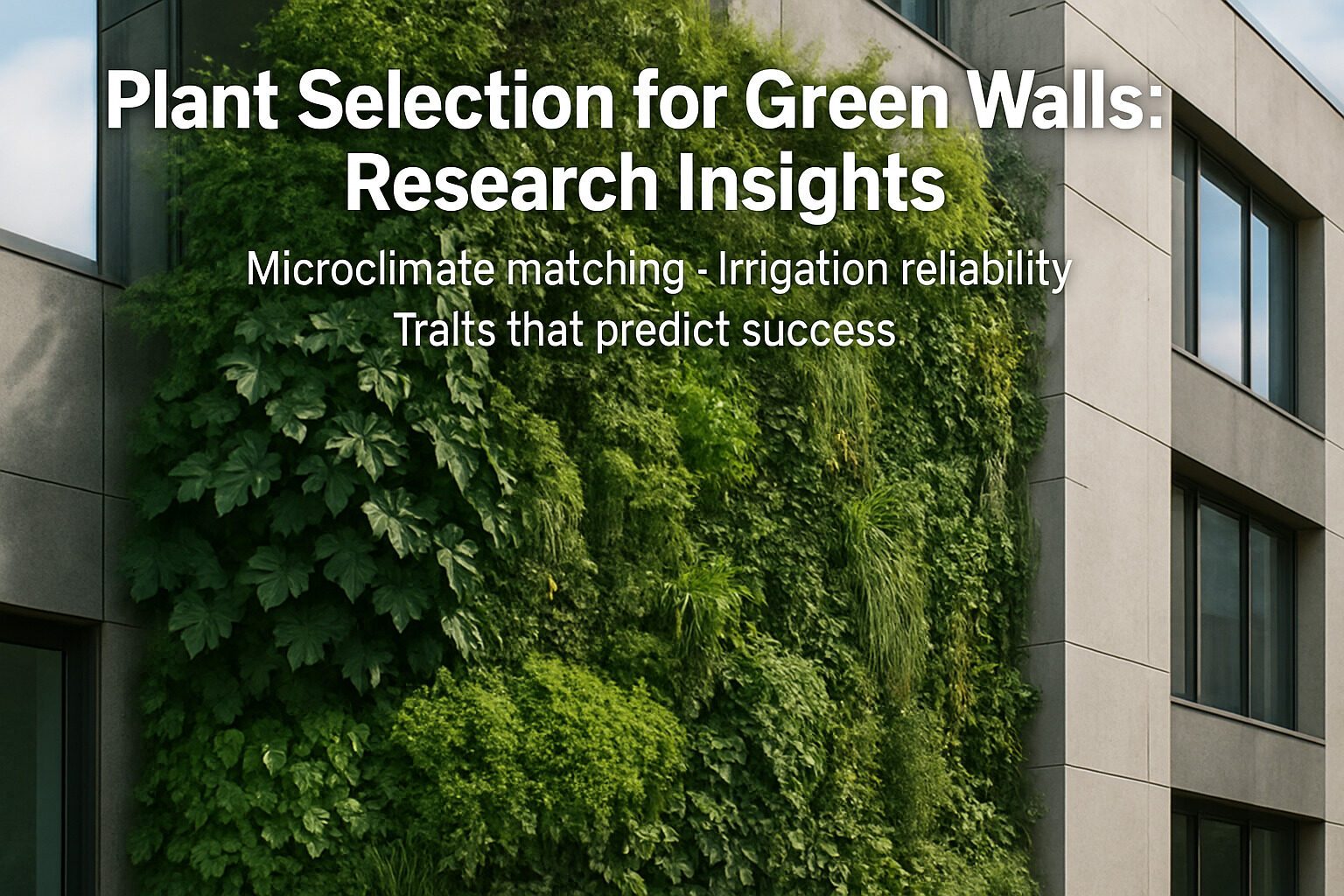 Plant Selection for Green Walls: Research Insights